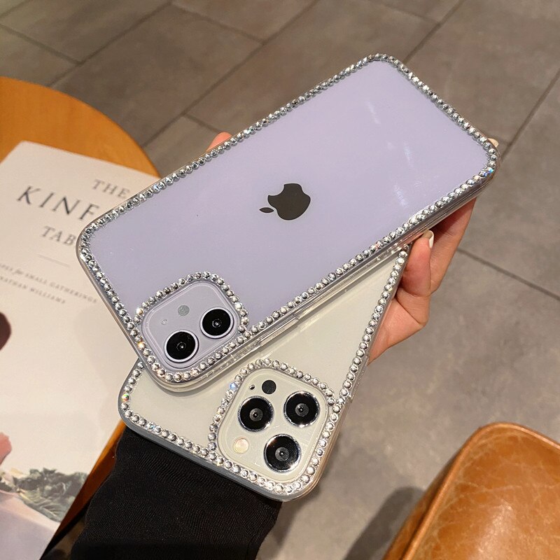 Coque de téléphone à strass, étui de Protection en diamant pour iPhone 13 12 11 Pro Max X XS XR mini 6 6s 7 8 Plus
