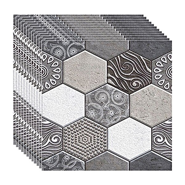 Självhäftande kök backsplash kakel tegel tapet 3d vintage pvc vägg klistermärke paneler för badrum väggar dekor vattentät: 12 st