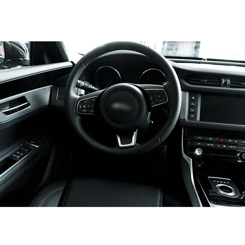 Til jaguar f-pace/xe/xf/f-pace bil styling abs mat krom indvendigt tilbehør ratbetræk trim