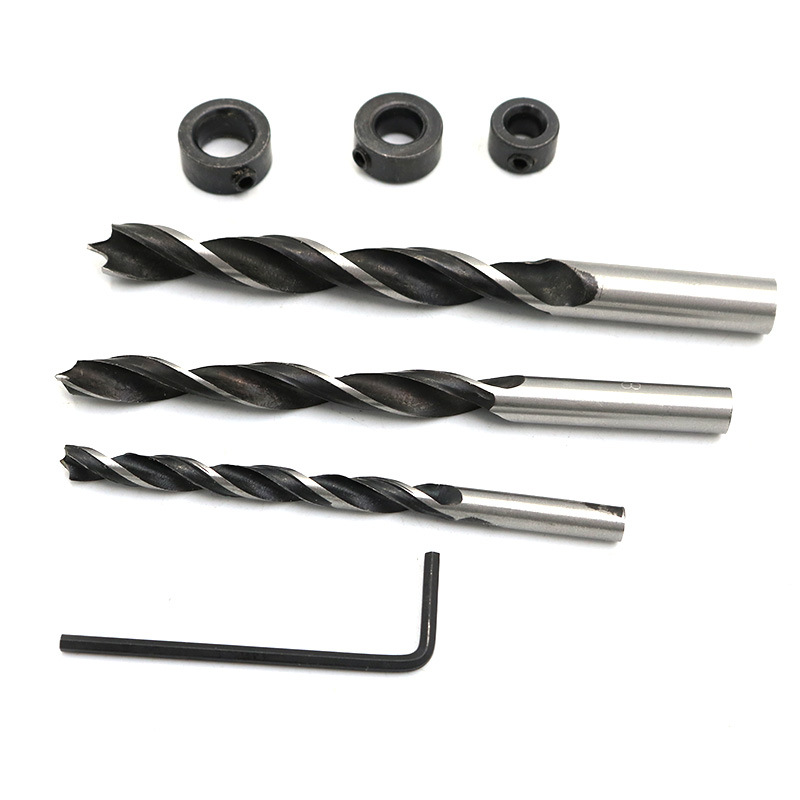 Woodworking Handheld Wood Punching Locator Vertical Pocket Hole Locating Fixture Kit Punching Punching Locator Drilling Guide: Set of drill bits