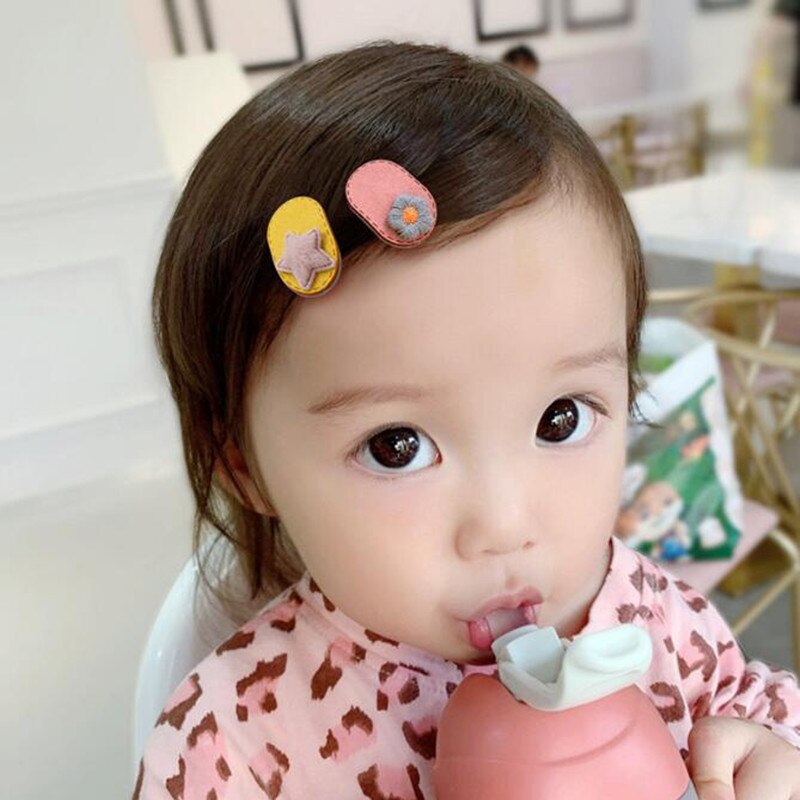Girls Cartoon Animal Snap Hair Clips 8pcs/Set Suede Hairpins Kids Beads Small Barrettes Toddlers Child Hair Accessories