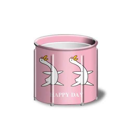 Support en tissu baignoire pliante adulte baignoire épaissie domestique baignoire Portable 70x65cm: Rose