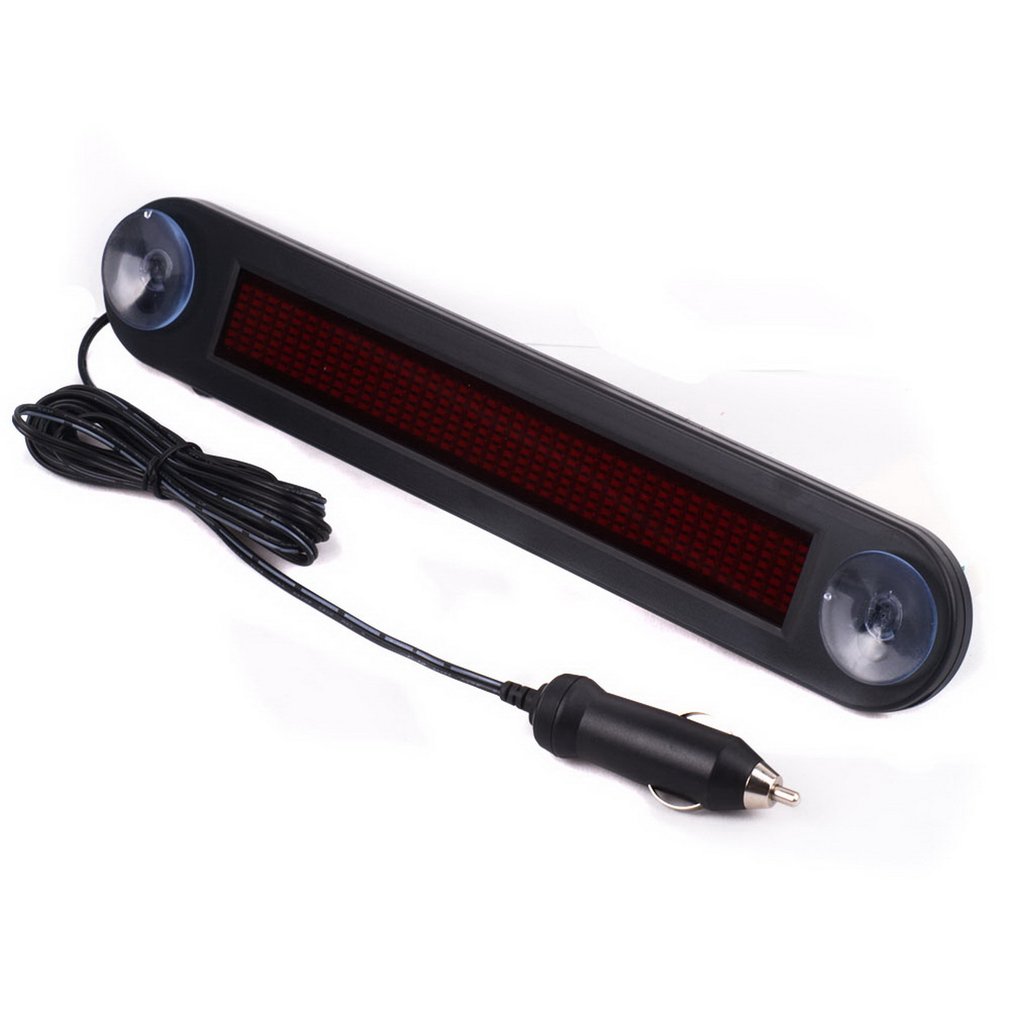 12V LED Car Sign Programmable Scrolling Red Message Sign Board With Remote Control Mini Advertising LED Screen 7x40 Dots