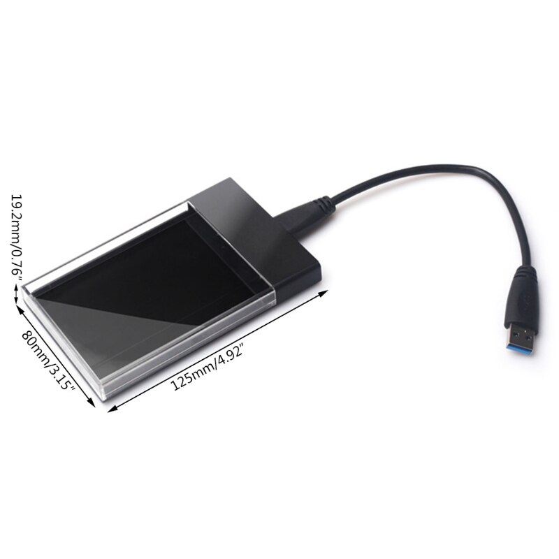 2.5 Inch USB 3.0 SSD Hard Drive Disk Box High Speed External HDD Enclosure Case R9CB