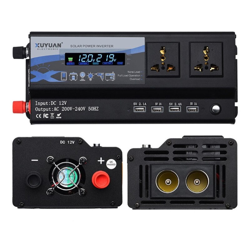 3000W 4000W 6000W Pure Sine Wave Inverter Power Inverter Car DC 12V 24V to 220V AC Frequency Converter Adapter Outlet