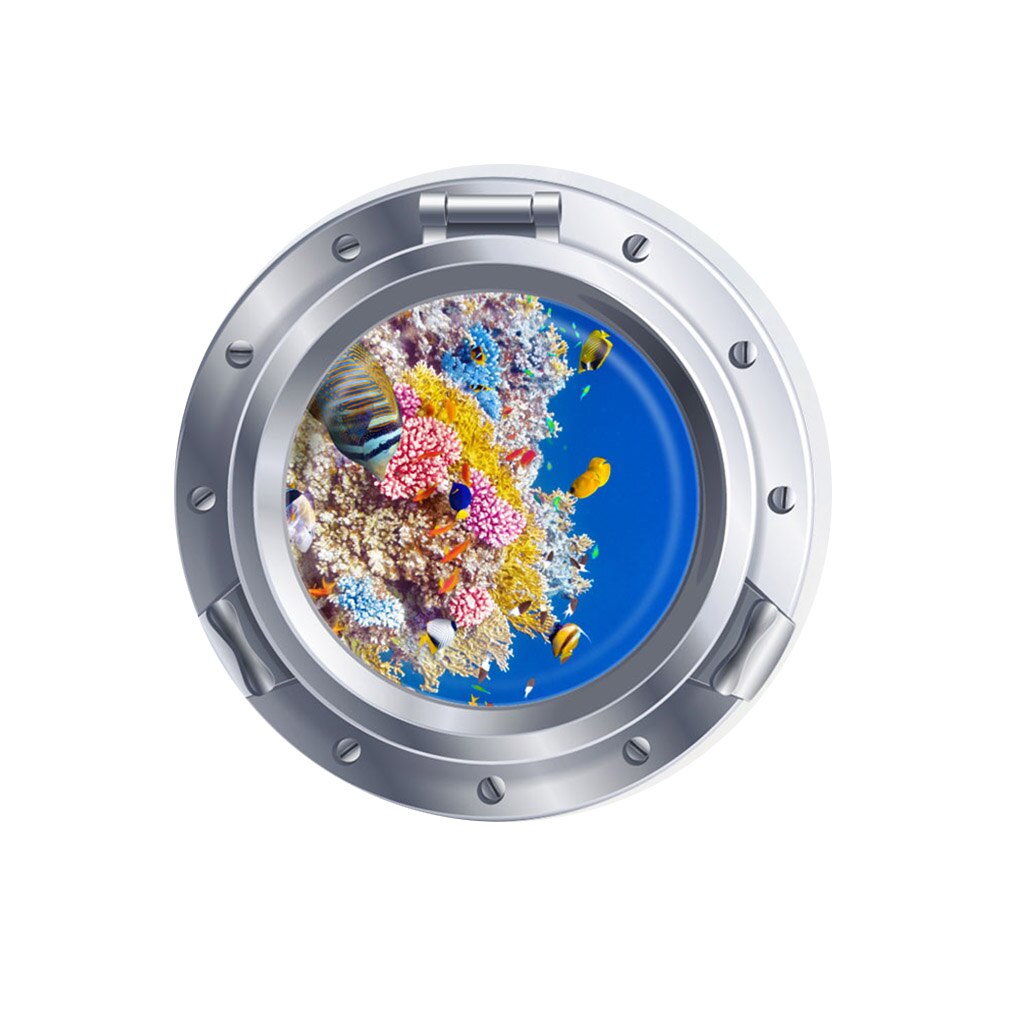 3D Submarine Window Pattern Removable Wallpaper Self Adhesive Mural Decal Art Wall Sticker Living Room Decor: NO.6