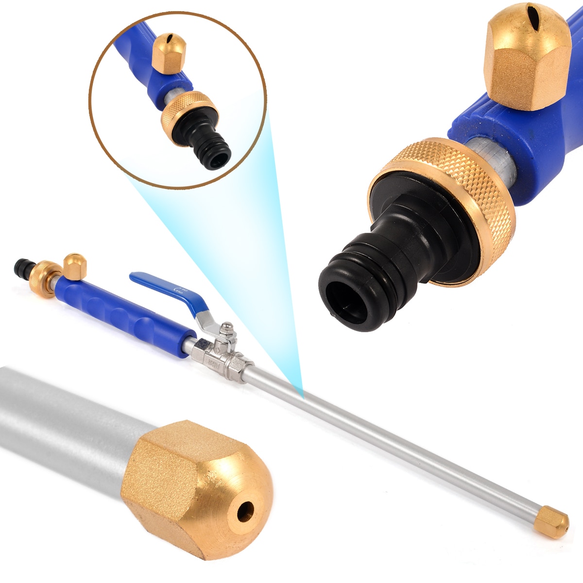 Car High Pressure Power Garden Washer Hose Wand Nozzle Sprayer Water Spray Tool Connection Adapter Hydro Jet for Home Cleaning