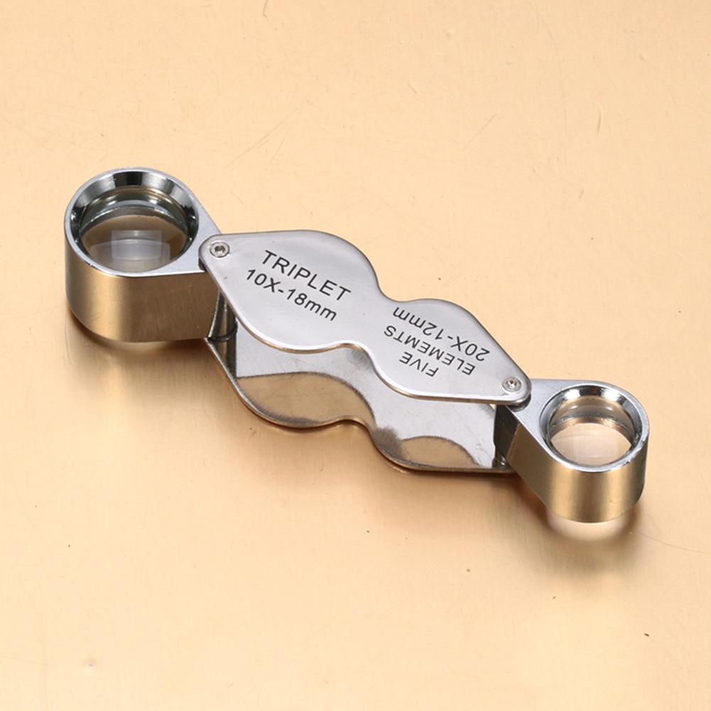 Lupa de alta definición con alta potencia de aumento, 10 veces 20 veces, lente de cristal óptico, lupa de identificación de joyería #20