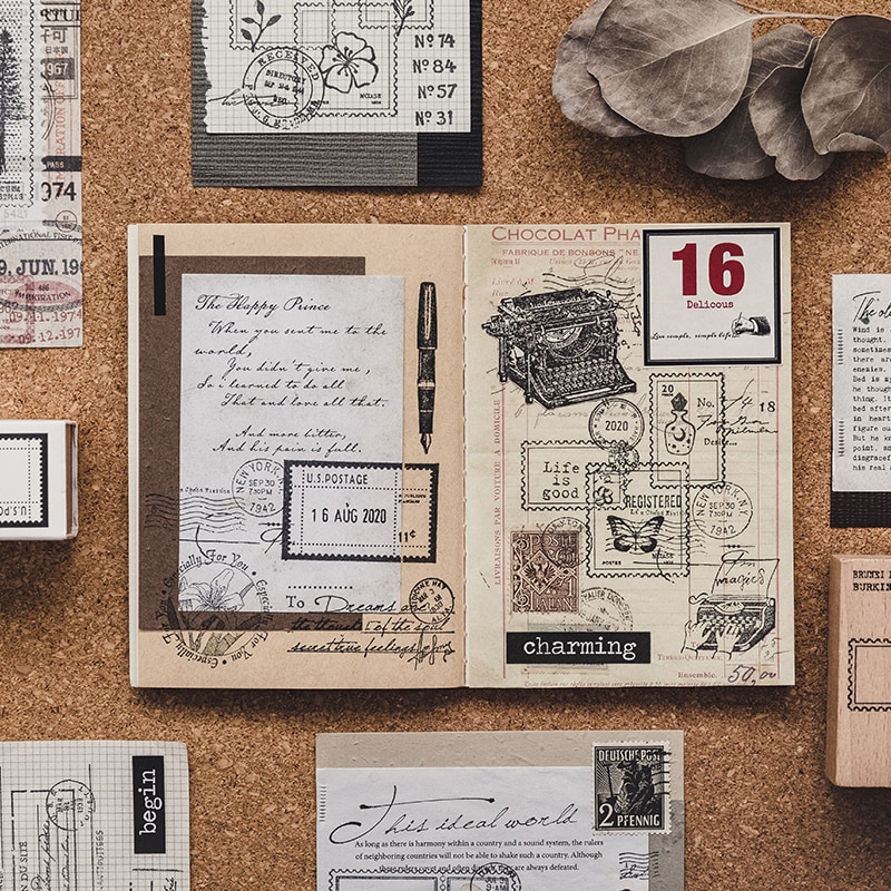 10PCS/LOT post office series stamp DIY wooden rubber stamps for scrapbooking stationery scrapbooking standard stamp