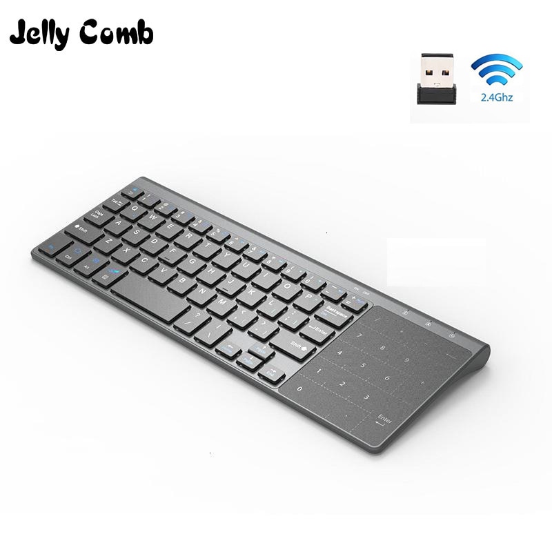 Jelly Kam 2.4G Draadloze Toetsenbord Met Nummer Touchpad Muis Dunne Numeriek Toetsenbord Voor Android Windows Desktop Laptop Pc Tv doos