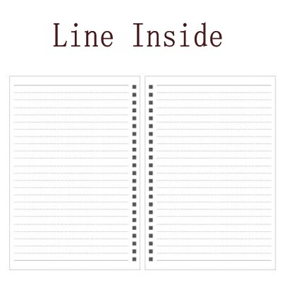A4 B5 A5 A6 Spiral book coil Notebook To-Do Lined DOT Blank Grid Paper Journal Diary Sketchbook For School Supplies Stationery: Line Inside / A6