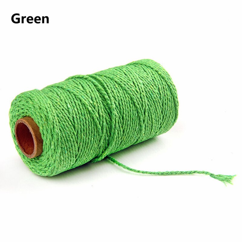100 Yards 2mm Braided Cotton Cords Twisted Macrame Hand Knitted Cord for Handmade Sewing Thread DIY Craft Decoration Supplies