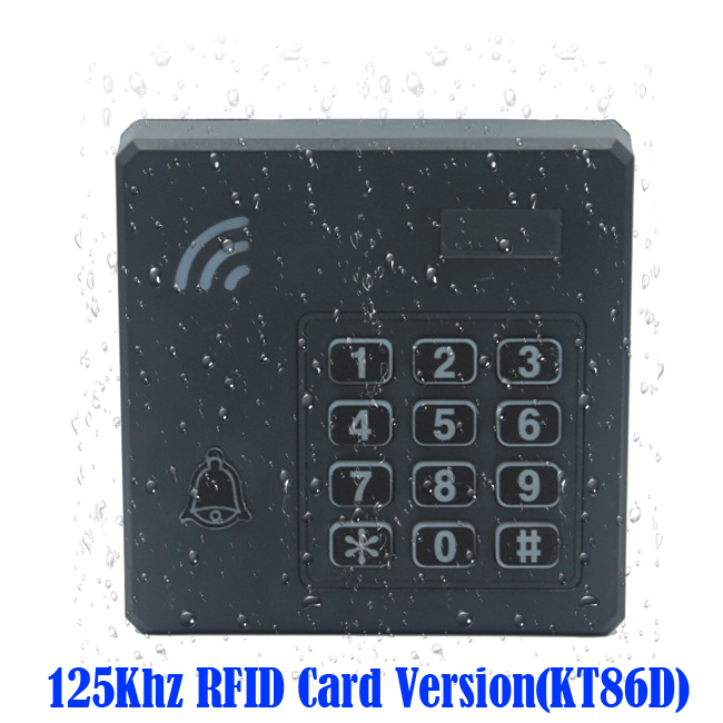 IP67 Waterproof RFID 125Khz/13.56Mhz RFID Reader 2000 User Proximity Entry Door Lock Entry Access Control Keypad Wiegand Input: 125Khz version