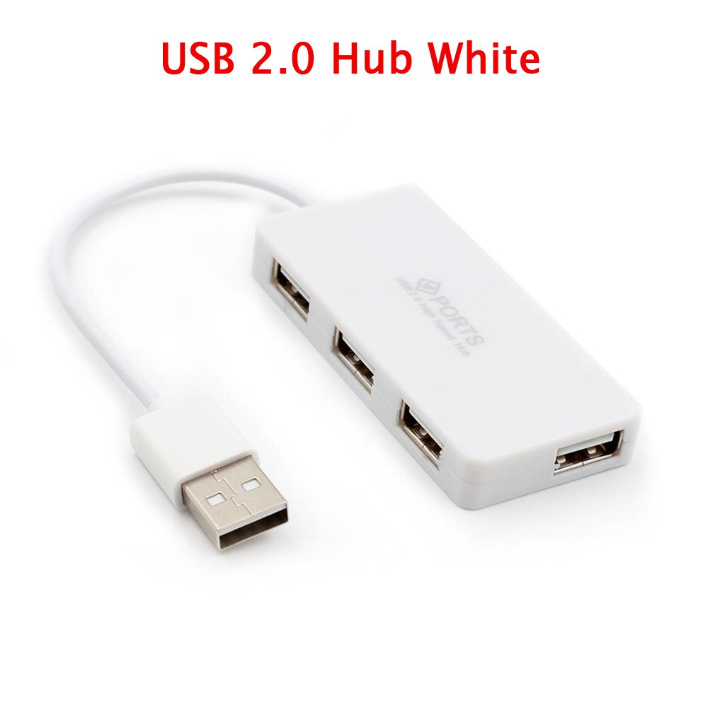 1pc High Speed USB 2.0/3.0 HUB Multi USB Splitter 4 Ports Expander Multiple USB Expander Computer Accessories For Laptop PC: USB 2.0 Hub White