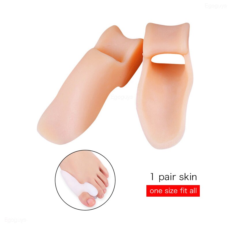 1 Paar Zachte Bunion Protector Toe Straightener Siliconen Teen Separator Corrector Duim Voeten Zorg Richter Hallux Valgus: 1Pair A1 Skin