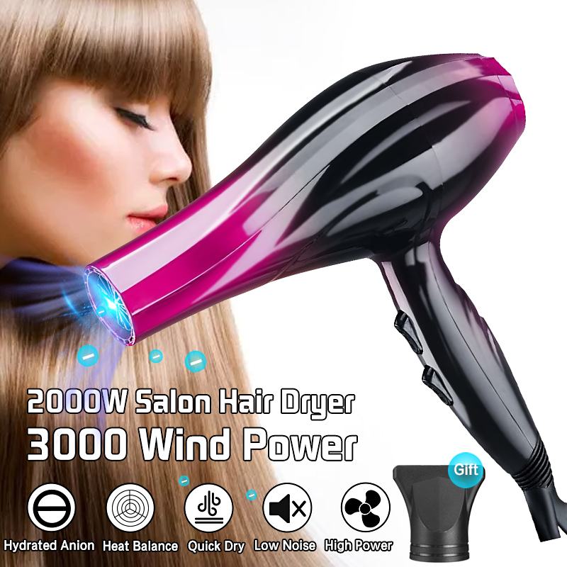 2800w 220v haardrogers met instelbare snelheid anion kapsalon en koude wind reis haardrogers 4 niveaus