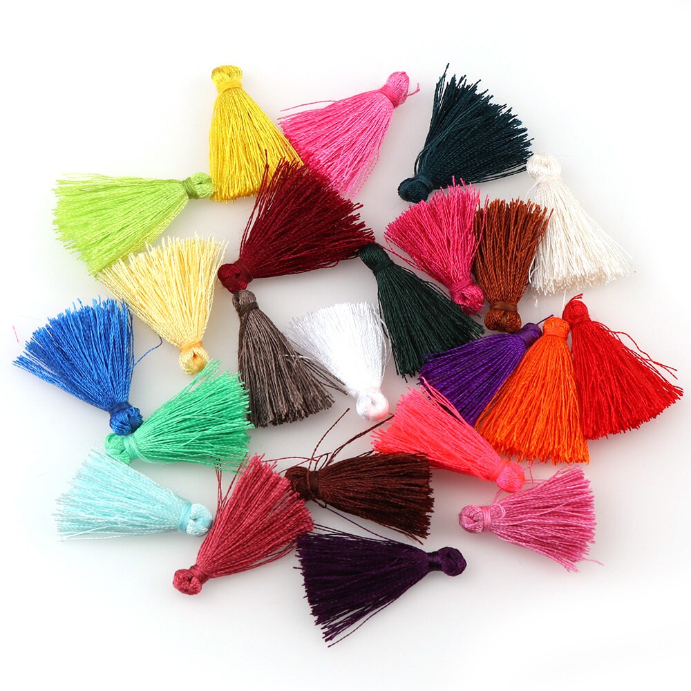 30Pcs 14Mm 27Mm 32Mm 44Mm Kwasten Katoen Charms Imitatie Zijde Satijn Kwasten Hanger Voor Maken armband Oorbel Sieraden: DK831-17