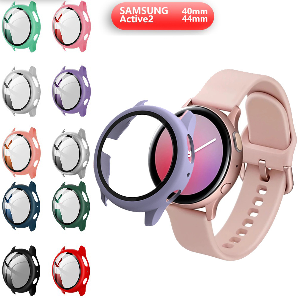 Vetro + custodia per Samsung Galaxy Watch Active 2 44mm/40mm All Around Cover paraurti protezione dello schermo Galaxy Watch Active 2 44mm 40mm