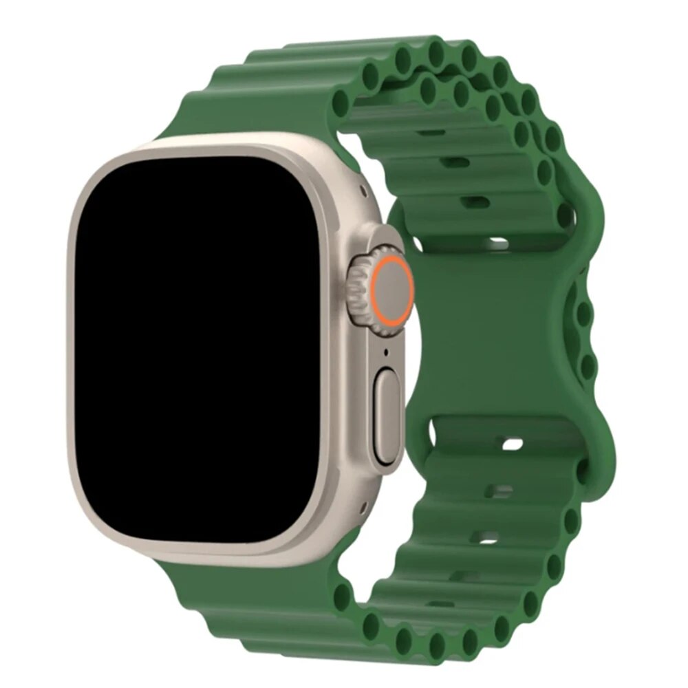 Armband för apple watch ultra band 49mm ultra 1 ultra 2 49mm ocean belt sport silikonarmband corrrea för iwatch-serien ultra 49: Turkos