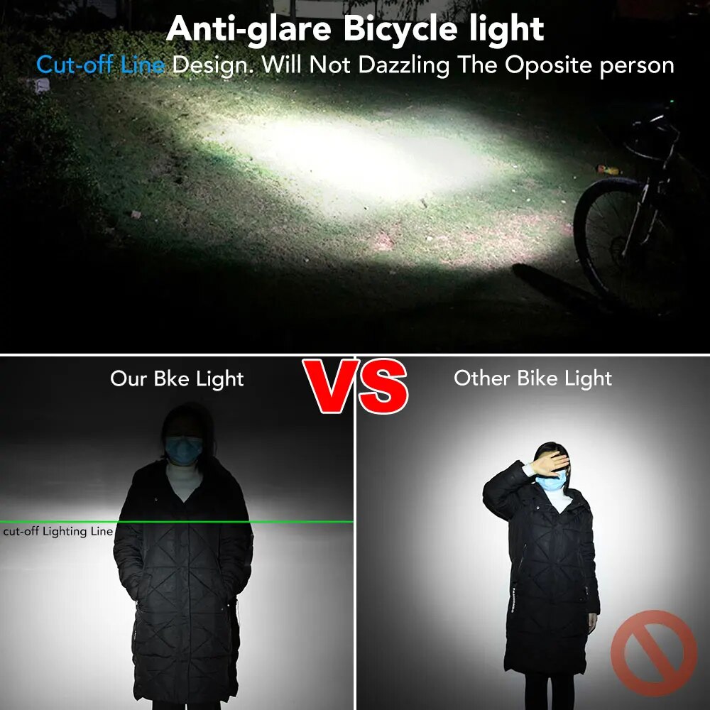 NEWBOLER-luz delantera para bicicleta, linterna impermeable de 8000mAh, 6000 lúmenes, carga USB, accesorios para lámpara de ciclismo de carretera y montaña