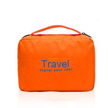 Grote Capaciteit Multicolors Opknoping Cosmetische Reizen Wassen Tassen Mannen Vrouwen Nylon Organisatoren Flodable Waterdichte FVC Kous Tassen: Orange Cosmetic bag