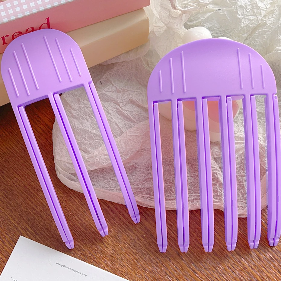 Criar penteados fofos grampos de cabelo feminino plástico curling franja pente raízes de cabelo volumizing hairpin conveniente acessórios para o cabelo: Cáqui escuro