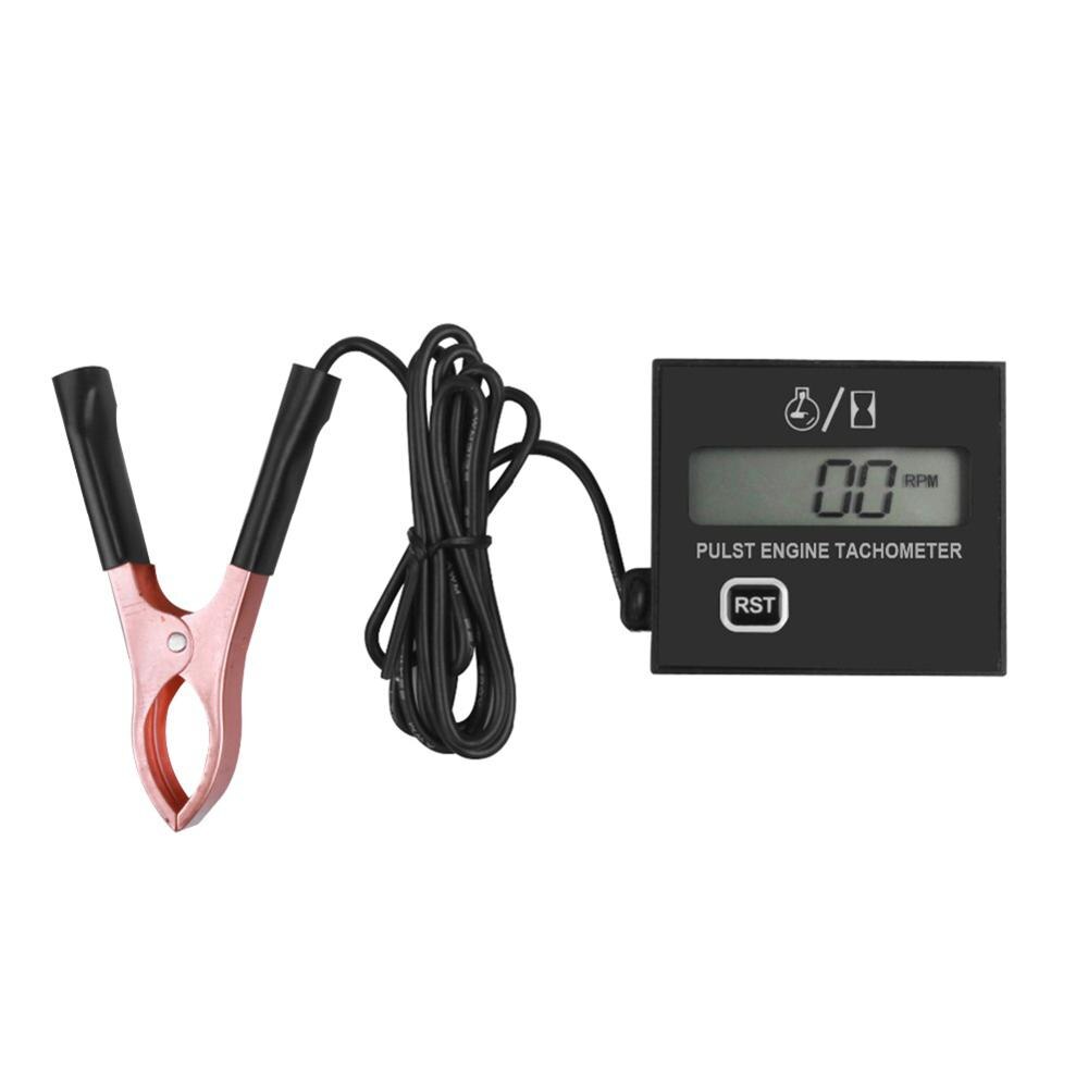 Motorcycle Chainsaw High Tachometer Gasoline Engine lawn Digital Display Inductive Pulse Speed Tachometer: Clip