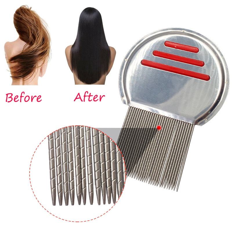 1PC Stainless Steel Kids Hair Terminator Lice Comb Nit Free Rid Headlice Super Density Teeth Remove Nits Comb Hair Tool