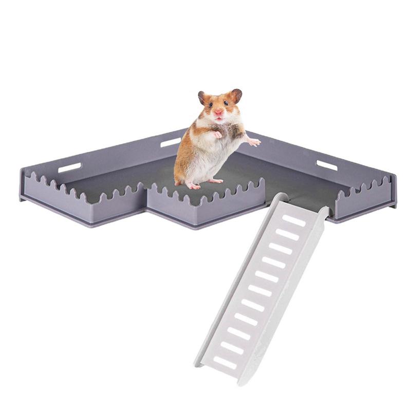 Hamsterplattform med stege säker pvc lekgym med stege husdjurstillbehör smådjursmiljödekor för hamstrar igelkottar