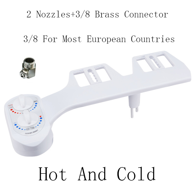 And Cold Dual Nozzle Bidet Toilets Seat Attachment Wash Water Shower Self-Cleaning Sprayer Bathroom Accessories Non-Electric: Hot And Cold B(3-8)