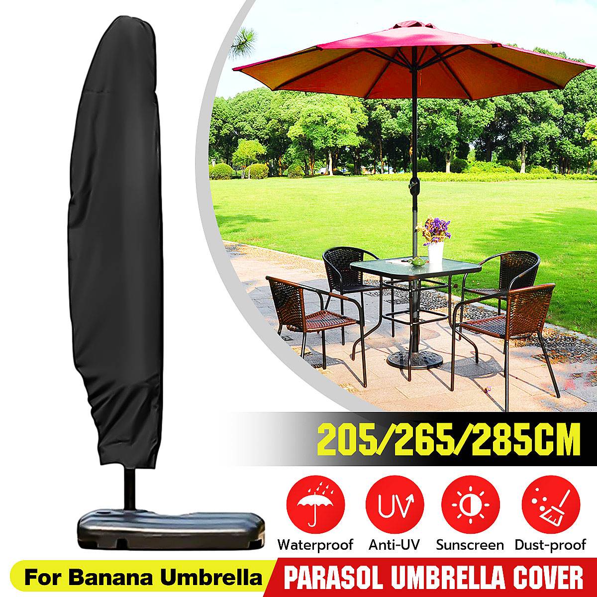 Large Cover Umbrella CoverWaterproof Outdoor Parasol Cantilever Rain Cover Outdoor Garden Patio Windproof Sunshade Protection