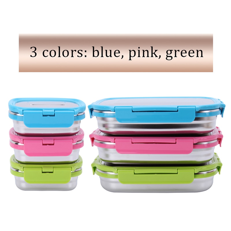 2 Stuks Lunchbox Voor Kids Volwassenen 304 Rvs Bento Snack Vergrendeling Doos Voedsel Container School Office Outdoor Opslag doos