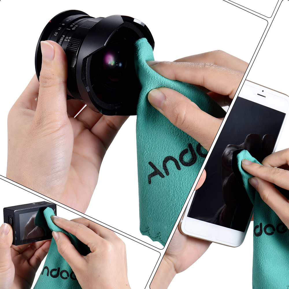 Andoer Reinigung Tuch Bildschirm Glas Objektiv Reiniger für Kanon Nikon DSLR Kamera Camcoder für iPhone iPad Tablette Computer
