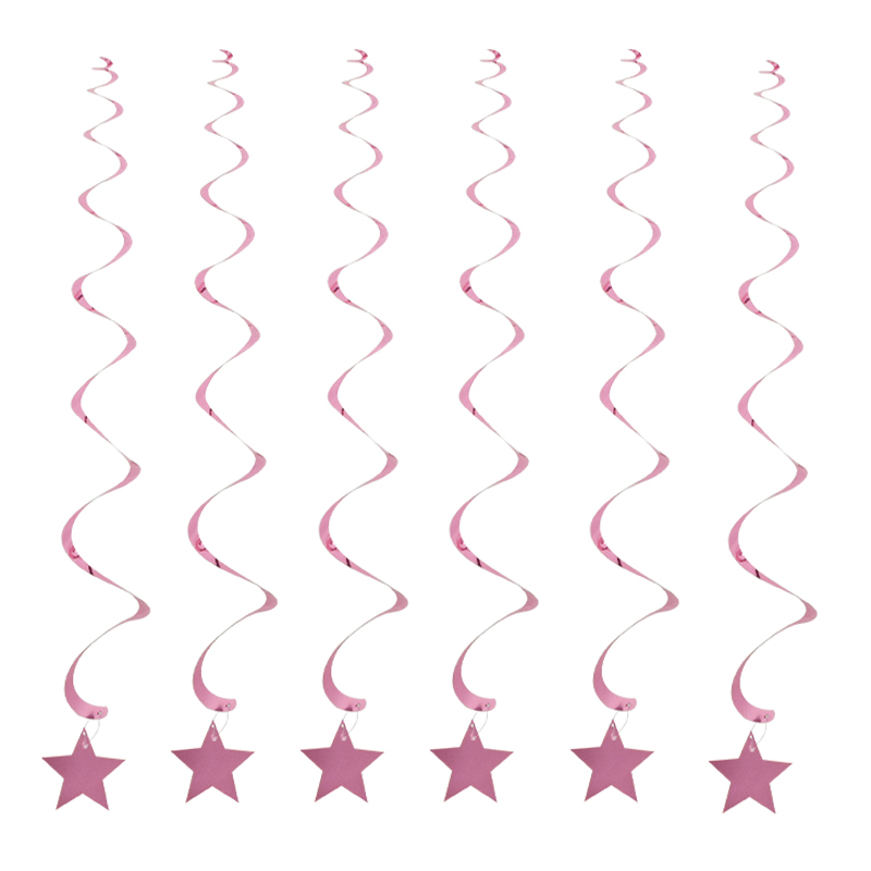 1 set pvc grattis på födelsedagen stjärnor spiral virvel tak hänge dekor bröllop hängande girlanger bunting party födelsedag tillbehör: B11