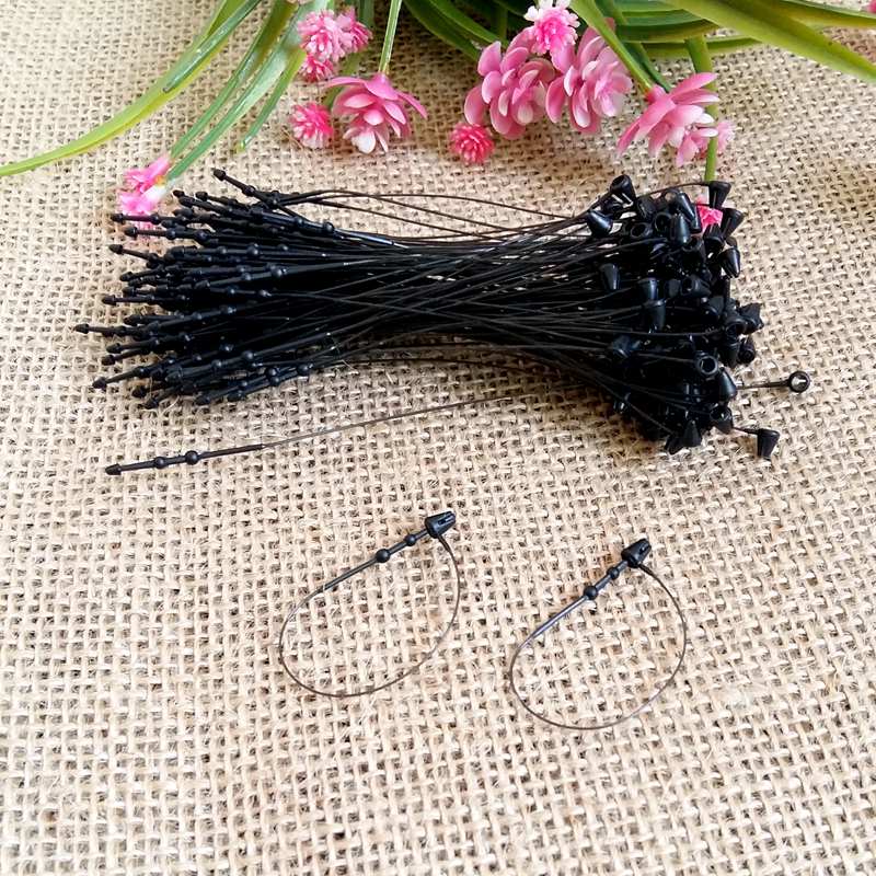 1000pcs/pack 3" 5" 7" black Garment Price Tag Barbs Security Loop snap Lock Plastic Tag Fastener Hang Ties