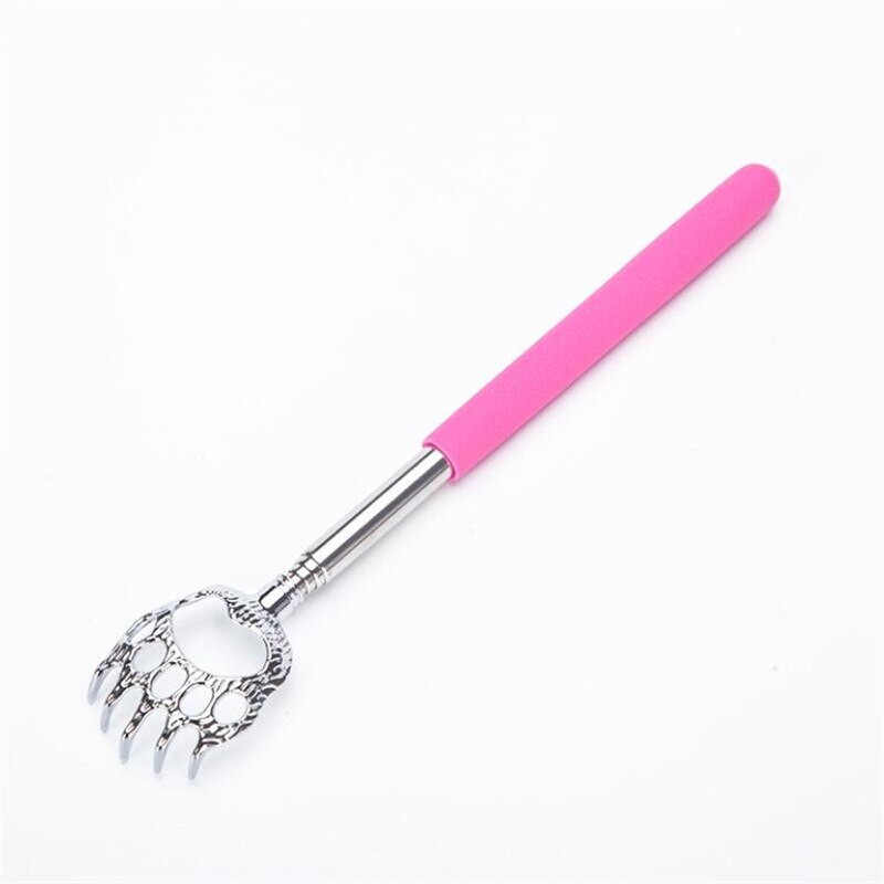 Durable Bear Claw Stainless Steel Back Scratcher Telescopic Extendable Massager Convenient Claw Telescopic Ultimate Massager: Pink