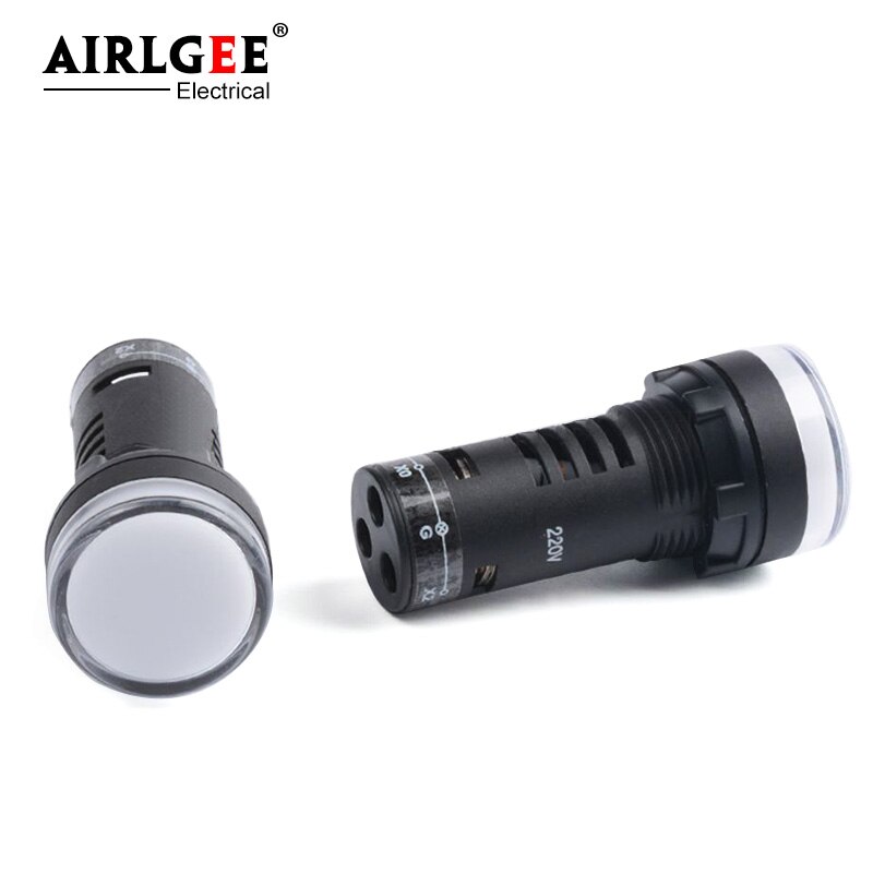 1pcs installation aperture 22mm AC DC 12V 24V 220V 380V bicolor Red and Green Double LED signal light power indicator AD16-22SS