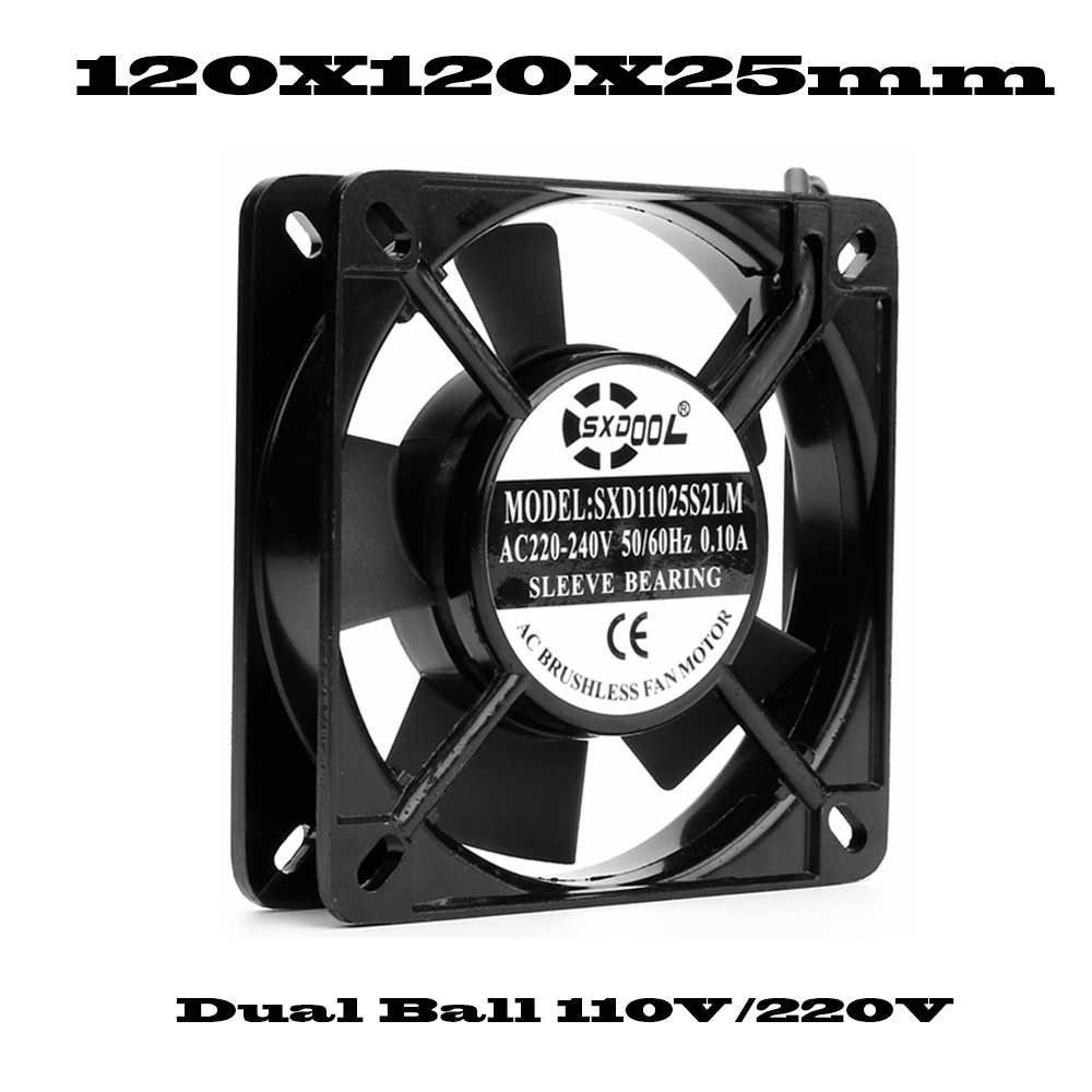 AC 110V 115V 220V 230V 80mm 92mm 110mm 120mm 150mm 172mm 200mm Industrial Case Cabinets Cooling Fan Dual Ball Bearing 2 Wire: 1mm / Blue