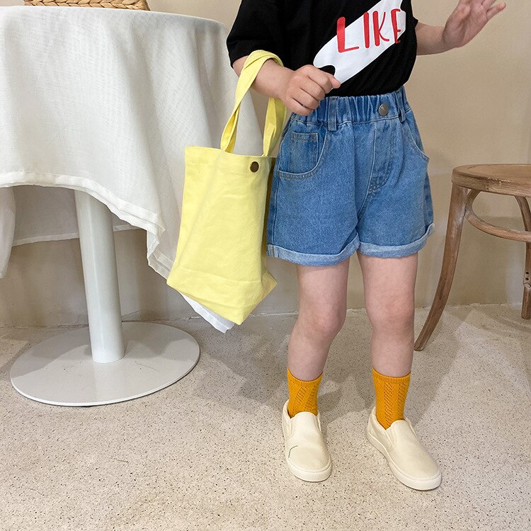 Mädchen sommer gefesselt Jeans-kurze Hose 1-7 jahre mädchen 2 farben alle-spiel kurze Jeans: Blau / 8T