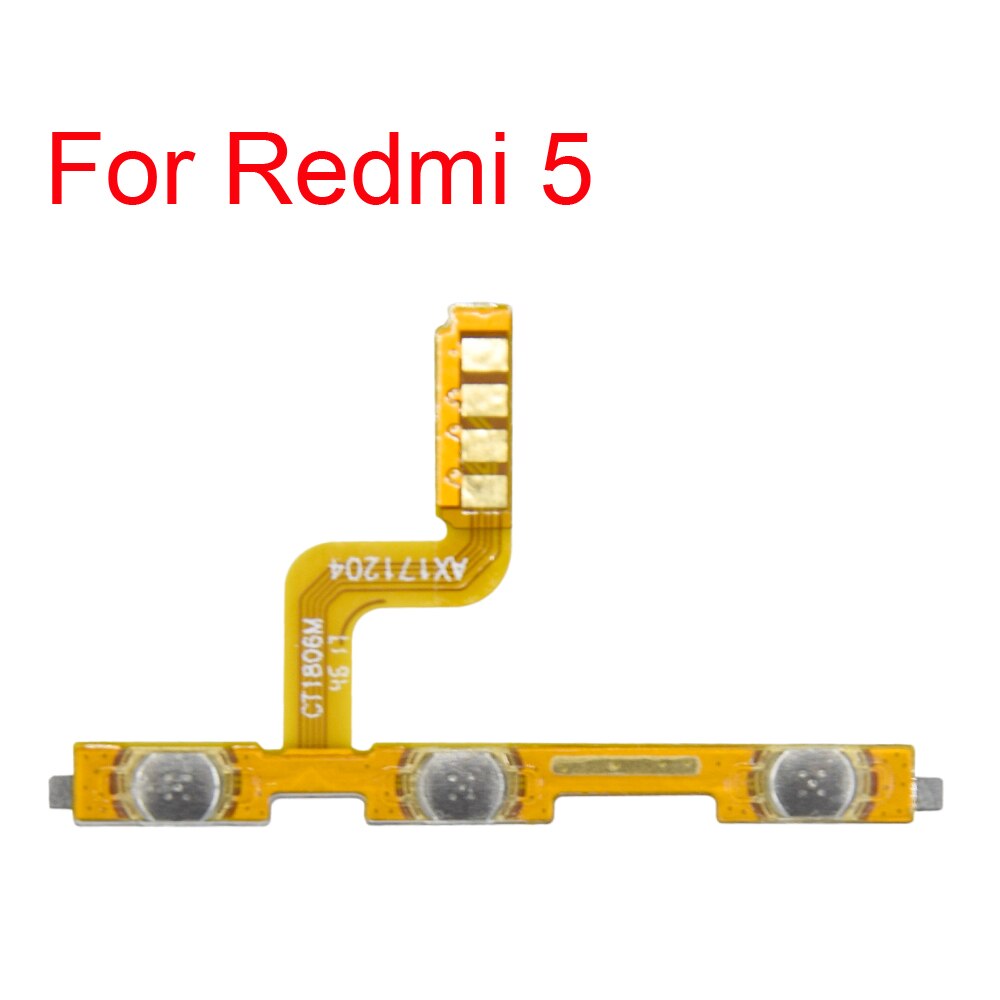 Cable flexible para botón de encendido para Xiaomi Redmi pro 4pro S2 3X 4X 4A 5A 3 4 5 pro, botón de encendido/apagado, Ket Flex para note 2 3 4 5, 1 Uds.: For redmi 5