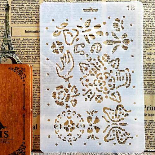 English Alphabet Number DIY Scrapbook Drawing Template Measuring Ruler Stencil: White 18
