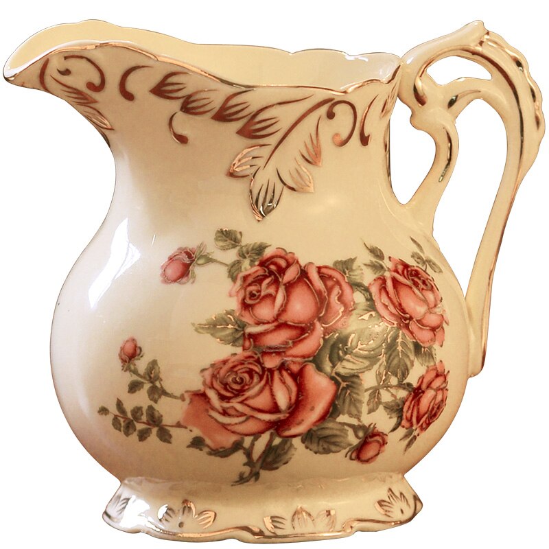 Taza de cerámica de estilo europeo para café y leche, Cubo de cerámica para jugo, tazón de azúcar, sal, condimentos, miel, cocina, hogar, tarro de herramientas, 350ml