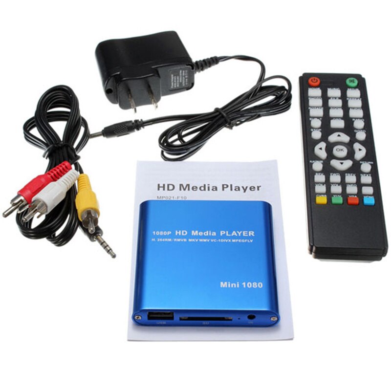 Eu Plug 1080 P Mini Hdd Media Player Hdmi Av Usb Host Full Hd Met Sd Mmc Kaartlezer Ondersteuning h.264 Mkv Avi 1920x1080 P 100 Mpbs (