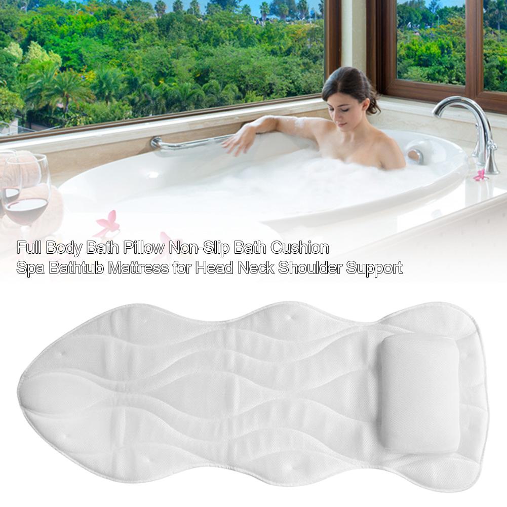 Full Body Bath Pillow Non-Slip Bath Bed Cushion Spa Bathtub Mattress For Head Neck Shoulder Support Non-slip Body Bath Mat: Default Title