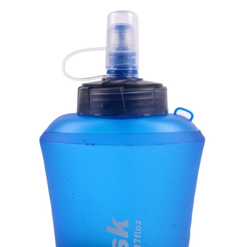 500ml Foldable Drinking Water Bottle Bag Pouch Outdoor Hiking Camping Water Bag Soft Flask Squeeze for Running Cycling