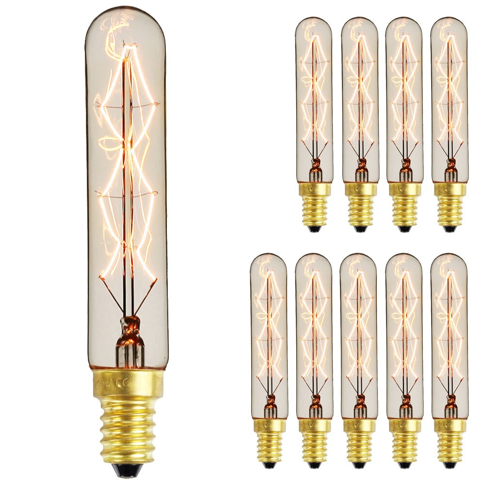 10 Stks/pak Edison Lampen T20 40W Edison Schroef Kleine Basis E14 220/240V Spcialty Decoratieve Ligth Lampen