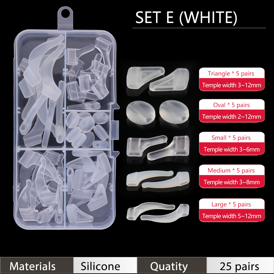 Ear Grip Hooks Anti-slip Holder Glasses Sunglasses Silicone Ear Hook Set For Eyeglasses Eyewear Accessories: Champagne