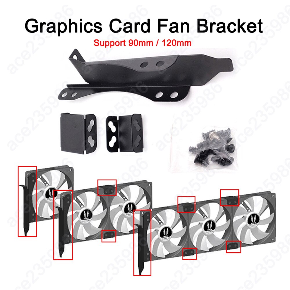 PCI Slot 90mm/120mm Dual Fan Mount Rack Bracket for Desktop GPU Graphics Card Cooling Radiator Computer Accessories