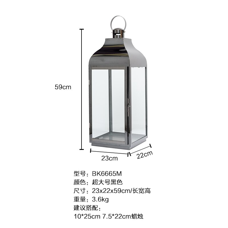 Glas jern lysestage metal vind lampe vindtæt lysestager gulv lys lanterne bryllup kandelaber portavelas dekoration