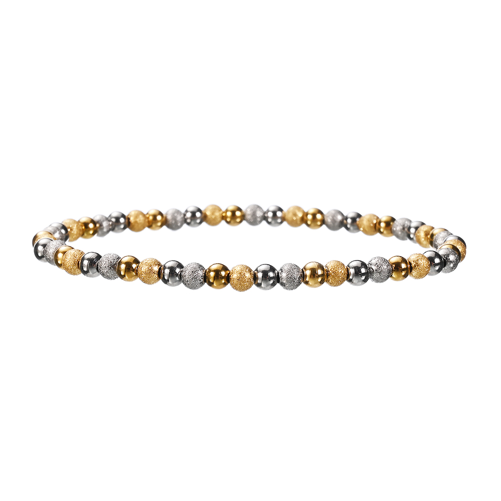 Metal Stainless Steel Jewelry Exquisite Girl Party Adorn Waterproof Durable Charm Sand Gold Mixed Color Bracelets: Light Yellow Gold Color